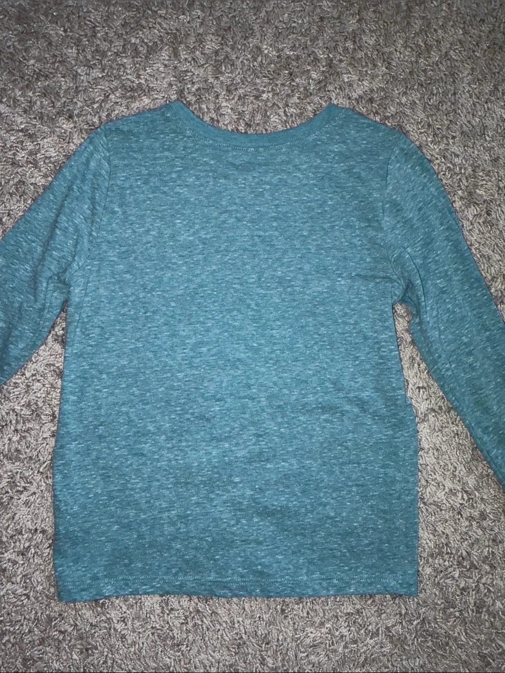 Old Navy Teal/light blue Heather Long-Sleeve Pocket Tee